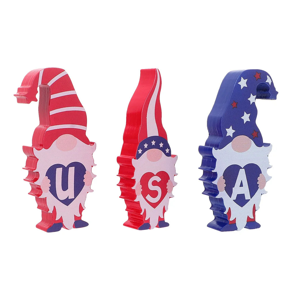 

3Pcs Independence Day Ornaments USA Gnome Doll Ornaments (Assorted Color)