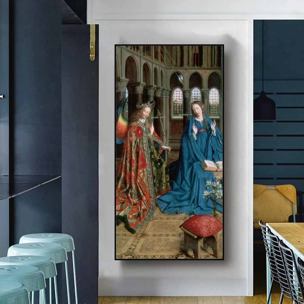 Оповещение Янка Ван Eyck знаменитая картина маслом церковная христовая настенная