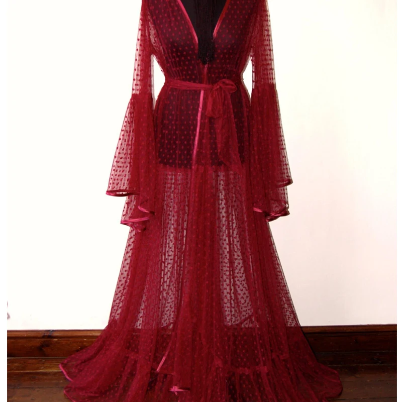 Пикантное женское нижнее белье красная ночная рубашка для невесты кимоно