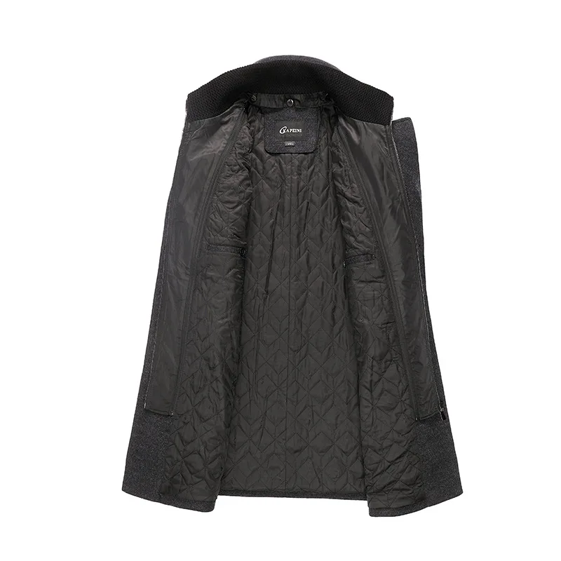 

Autumn and winter thick men's extra large woolen coat men's fat middle long Lapel woolen coat