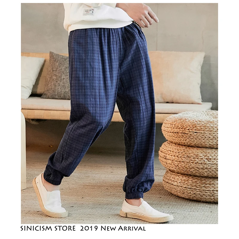 Мужские свободные шаровары Sinicism Store Новинка осени 2020 мужские хлопковые и льняные