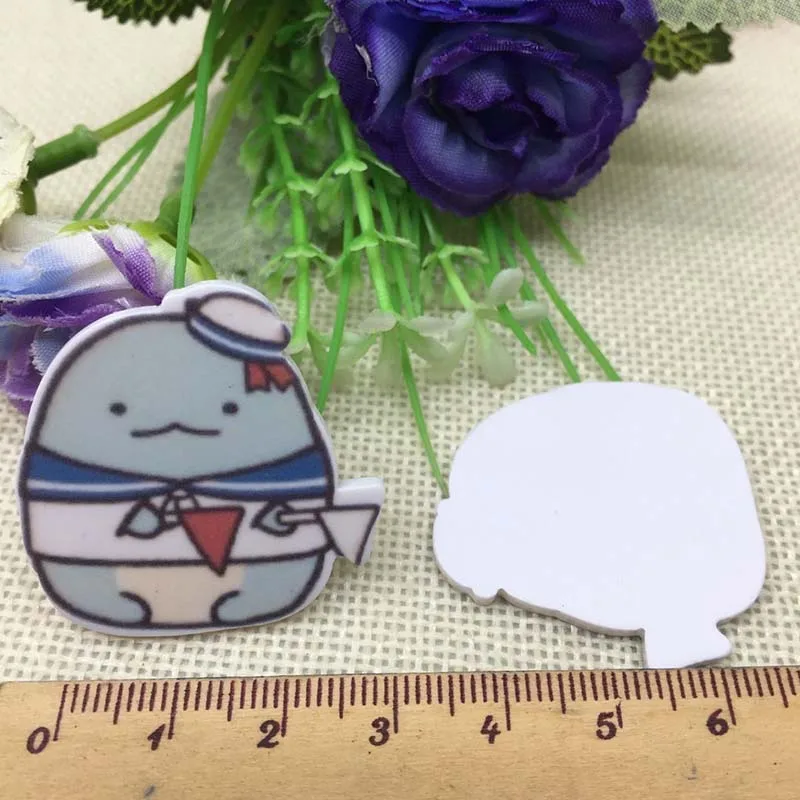 Фиолетовый 10 шт/лот японский мультфильм DIY милый девочка Праздничное оформление дома ремесла плоские пластмассовые резиновые аксессуары для волос ремесла - Цвет: Фиолетовый