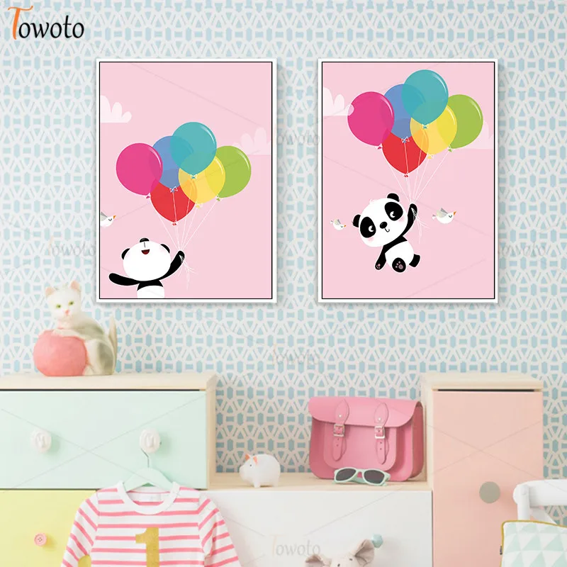 В стиле Little Panda фотофоны с изображением цветных воздушных Плакаты и принты