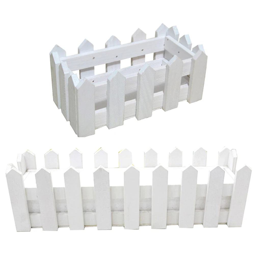 

Rural Wooden Fence Flower Pot Hanging Garden Flower Basket Planter Desktop Decorative Plant Container With Foamed Plastic