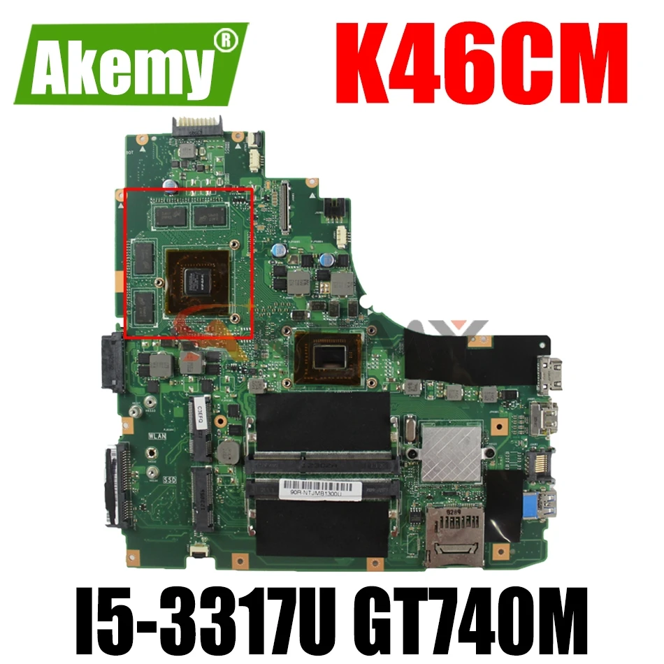 

AKEMY K46CM Laptop Motherboard For ASUS VivoBook K46CB K46C Original Mainboard I5-3317U GT740M