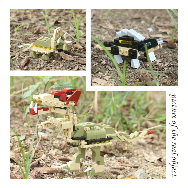 Высокое качество 6In1Dinosaur серия строительных блоков DIY собрать Образовательные
