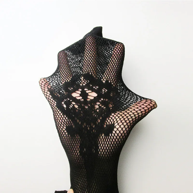 

Sexy Womens Lingerie net Lace Top Garter Belt Fishnet Over The Knee Thigh Stocking Pantyhose Floral Fit Below Nightclubs