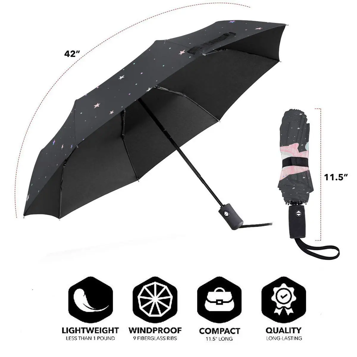 Comprare Ombrello Portatile Pieghevole Antivento Automatico Antivento Unicorno Cartoon Per Uomo Donna