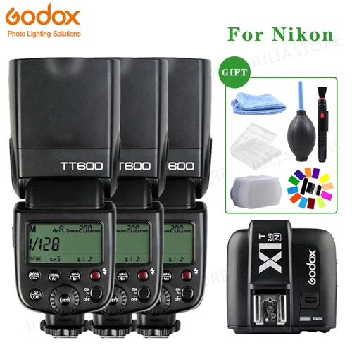 3 шт. Godox Thinklite TT600 TT600S камера вспышка рассеиватель+ X1T-N передатчик триггер для Nikon DSLR камера s - Цвет: 3XTT600 and X1T-N