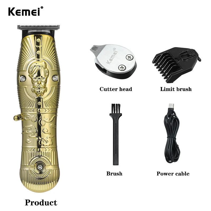 

KEMEI KM-3709-PG Metal Body Barber Clipper Hair Trimmer Electric Shaver Beard Trimmer for Home Men Mower Cutting Machine