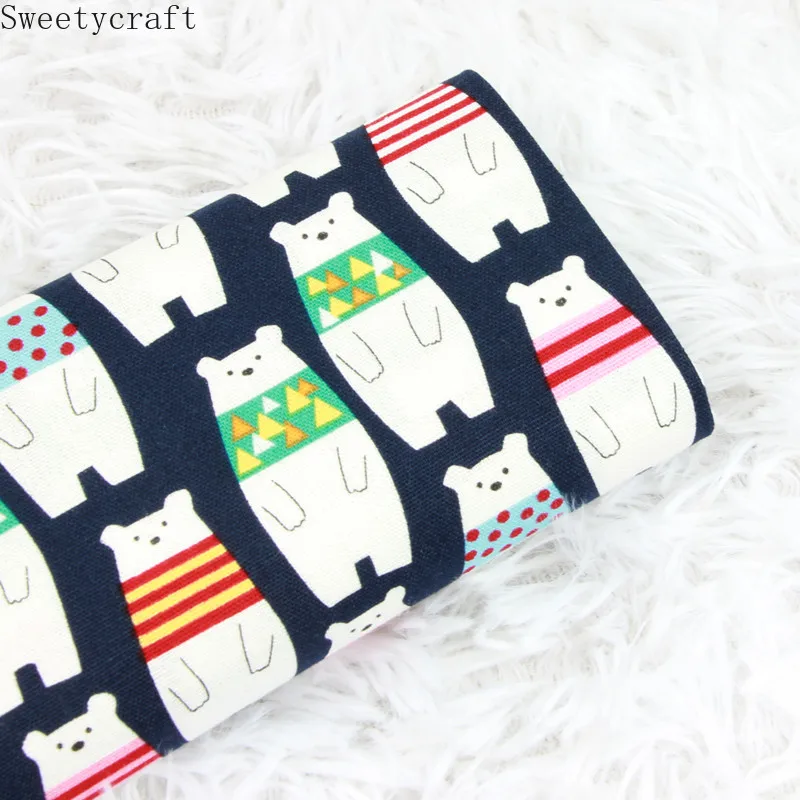 110x45cm Thick cotton fabric by Yard Cartoon Bear print tela algodon Handmade Sewing Patchwork Material Accessories Home Textile |