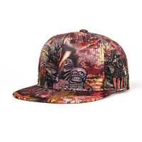 cap snapback men flat bill dad hat adjustable hip hop 3d print sports outdoor accessory for teenagers