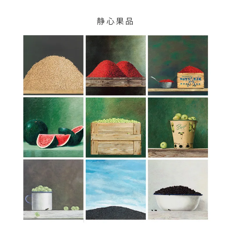 Ins Простая Современная картина маслом Декоративная открытка 9 листов красочный