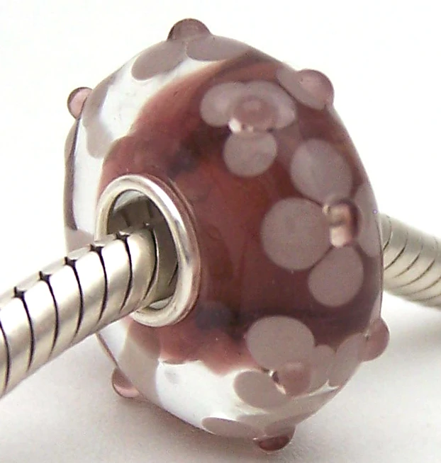 

PJG2197 100% S925 Sterling Silver Beads Murano Glass beads Fit European Charms Bracelet charms diy jewelry Lampwork GlassBeads