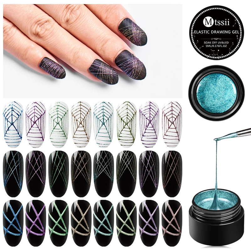 

Mtssiil 5ml Nail Spider Gel Painting Creative Nail Art UV Gel Wire Drawing Elasticity Point Line Soak Off Gel Spider Varnish
