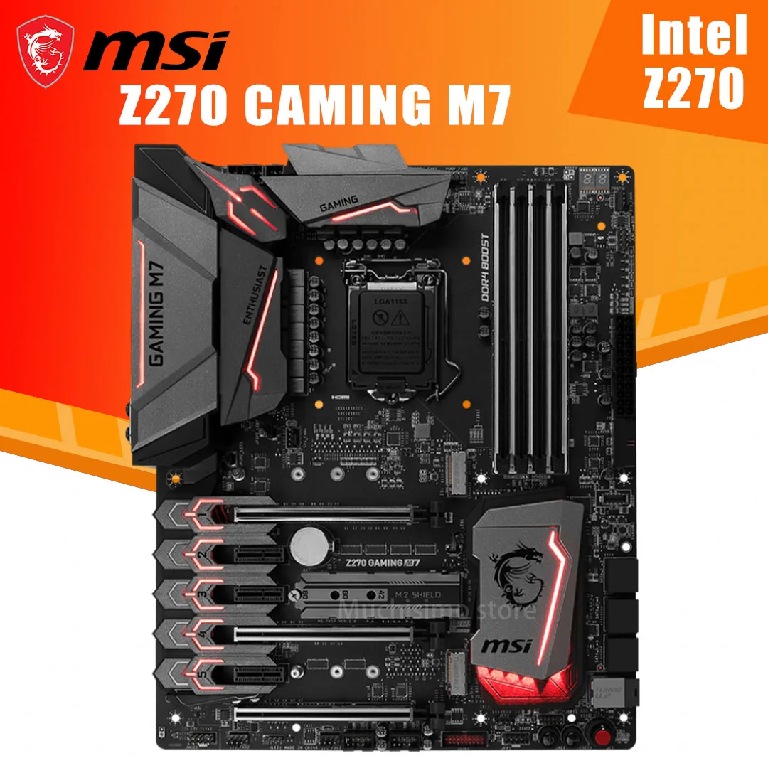 Материнская плата LGA 1151 MSI Z270 GAMING M7 i7 i5 i3 DDR4 64 Гб PCI-E 3 0 M.2 USB3.1 HDMI Type-A Desktop Placa-MOM ATX |