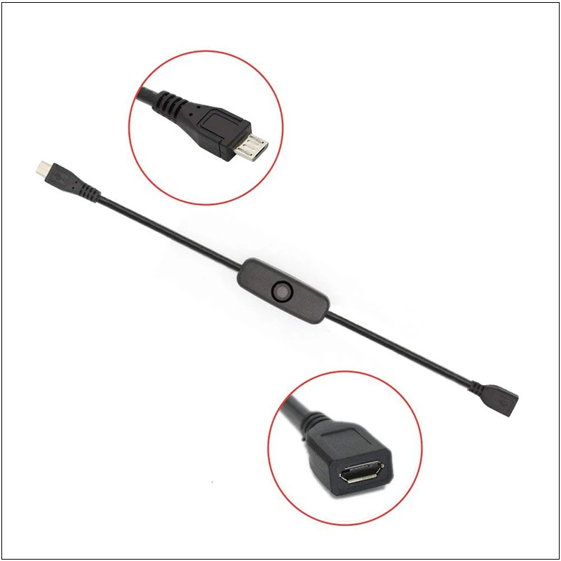 Для Raspberry PI power USB кабель с переключателем включения/выключения управления питанием для Pi 3 Модель B+/B/2/Zero/w