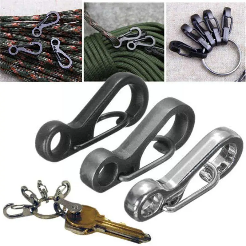 

1pcs Black Aluminum Carabiner Chain Clip Safety Camping Outdoor Equipment Ring Snap Tools Sport Hook Travel Buckle E5x4