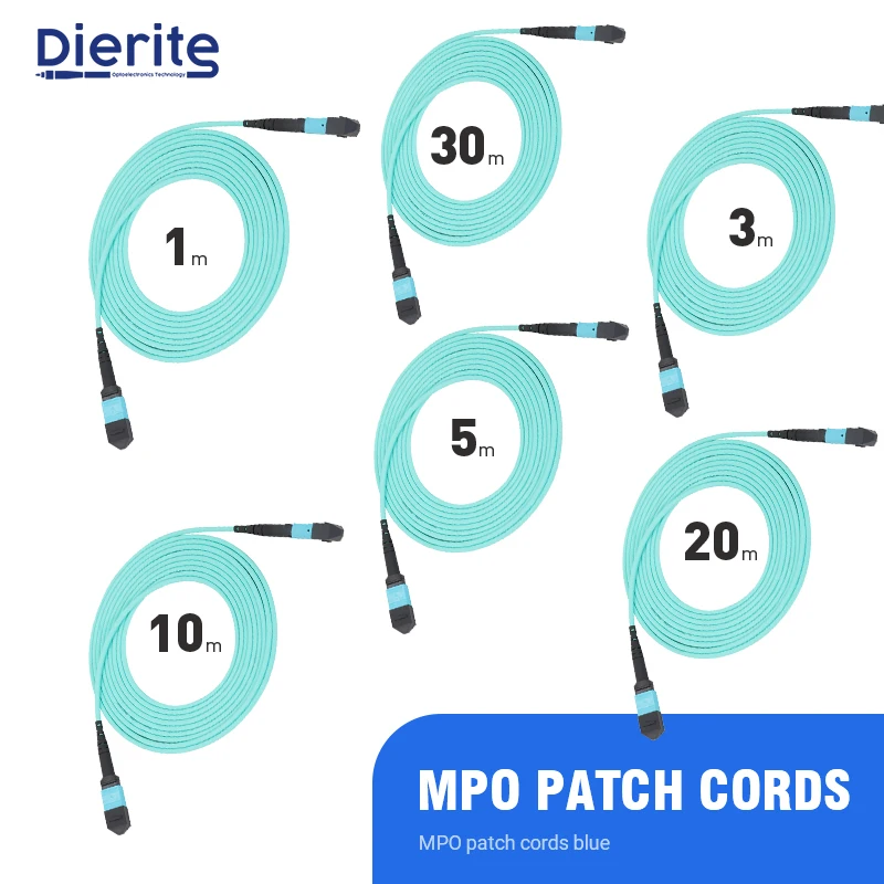 

1M 5Pcs/Bag 1 Meter Length High Density 12 Core OM3 MPO MTP Female To Female Connector Fiber Optic Patch Cord LSZH Coat