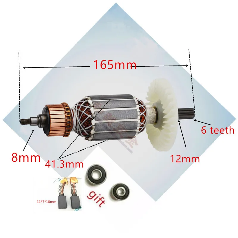 

220V-230V ARMATURE Rotor Anchor replace for Hitachi 360591E DH40MRY DH40M DH40MR DH40SR DH40FR Spline Shank Rotary Hammer