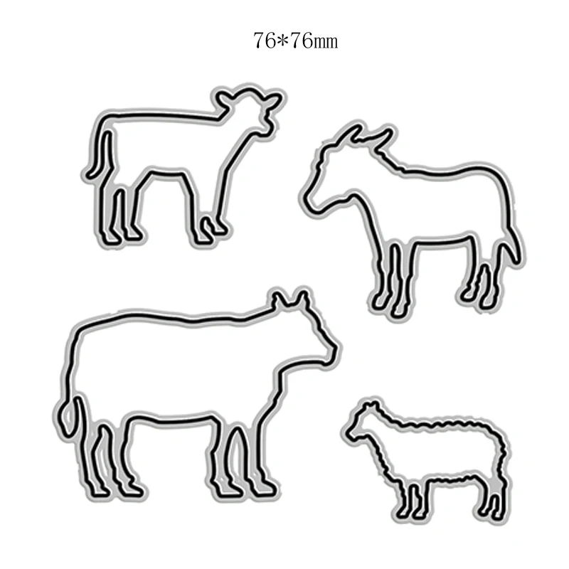 

New Sheep Horse Farm Animals 2020 Metal Cutting Dies for DIY Scrapbooking and Card Making Decorative Embossing Craft No Stamps