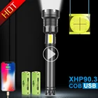 Самый мощный фонарик XHP90.3, светодиодный фонарик COB USB, перезаряжаемый, 18650, 26650, аккумуляторный фонарик XHP90, XHP70, XHP50, фонарь для охоты