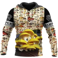 the most beautiful mushroom 3d printing shirt fashion hoodie zipper casual shirt