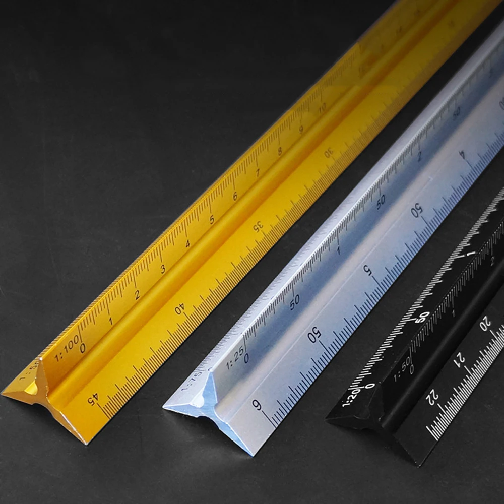 30 см архитектурная шкала треугольная линейка алюминиевая для черчения Прямая