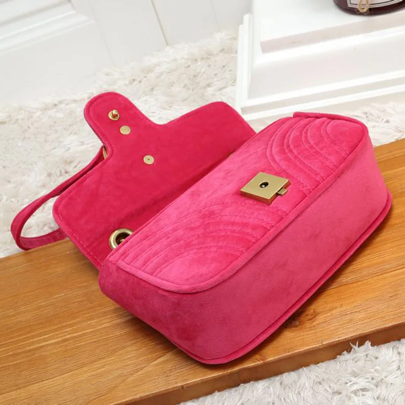 

Velvet bag single Square Pack Chain shoulder bag high quality women handbag Crossbody messenger bag Designer Wallet Handbags