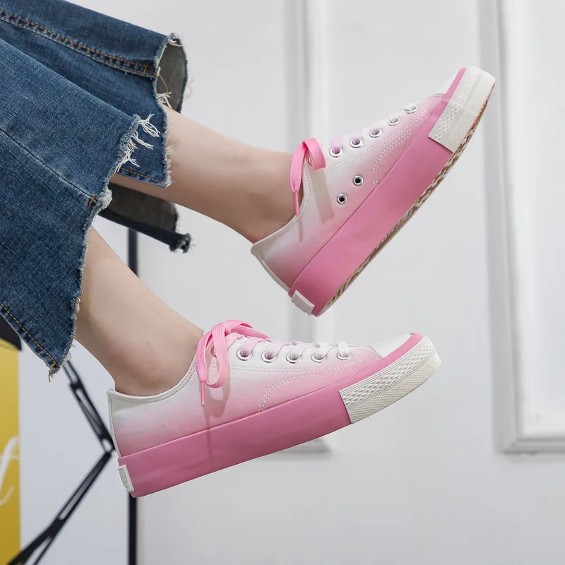 

Кеды женские с вулканизированной подошвой, повседневные холщовые кроссовки, плоская подошва, для бега, спорта на открытом воздухе, скейтбор...