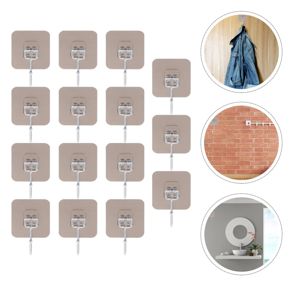 

15Pcs Wall-mounted Hooks Multi-function Bathroom Hooks Simple Clothes Hangers