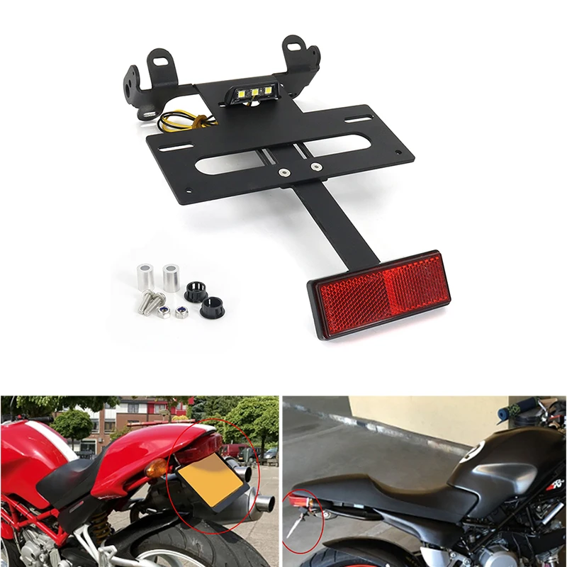 Fit For Ducati Monster 400 695 750 800 900 1000 S2 S2r S4 S4r License Plate Holder Bracket Rear Tail Tidy Fender Eliminator kit