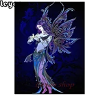 Алмазная живопись 5D сделай сам, картина с полными квадратнымикруглыми стразами, с изображением бабочки, сказочного эльфа, вышивка крестиком, подарок для домашнего декора