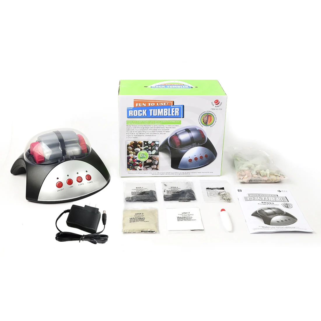 

2019 Hot Sale DIY Kids Rock Tumbler Science And Education Series Polisher Machine Assembling Toy Education Supplies Laboratory