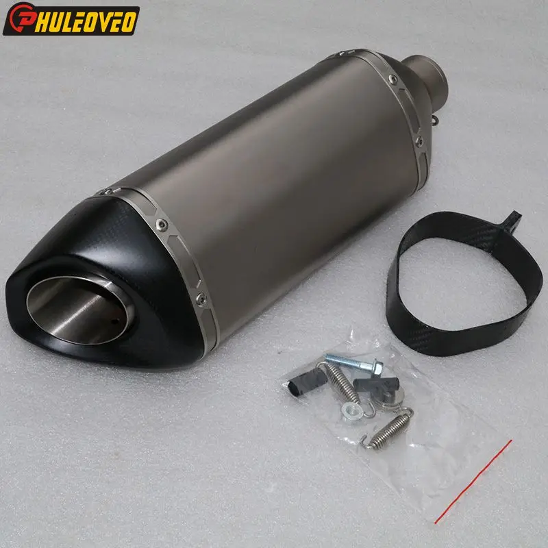 

Customized Motorcycle Exhaust Muffler ID:51mm/54mm/57mm/61mm/63mm/65mm/70mm Titanium Alloy Motorbike Muffler Exhaust DB Killer