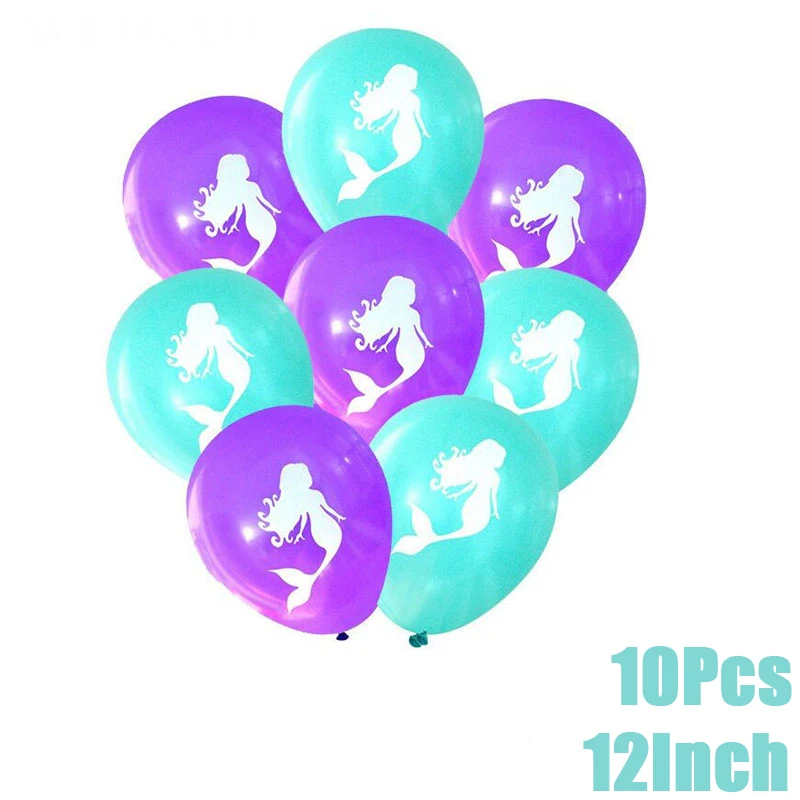 10pcs balloon Русалка девичий тематический счастливый день рождения фото держатель рамка стенд реквизит океан море ребенок душ девочка праздник день рождения украшения Дети - Цвет: 10pcs balloon