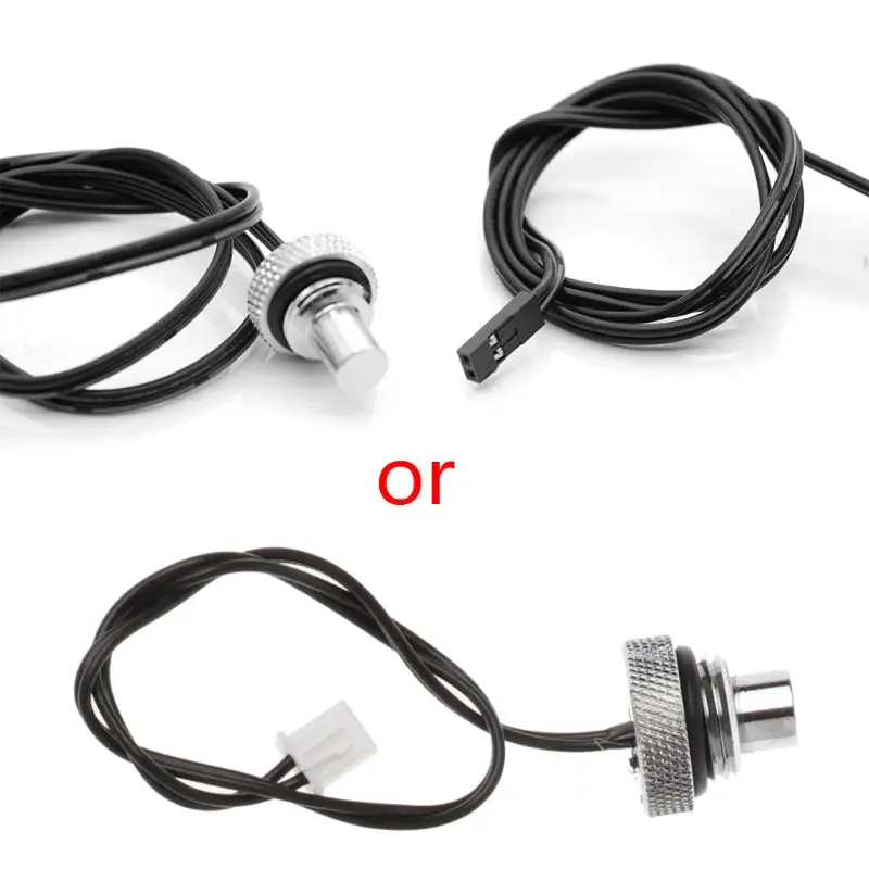 Silver 5mm Plug Система водяного охлаждения G1/4 латунная заглушка для охлаждения воды 10K датчик температуры Fpr PC - Цвет лезвия: Silver 5mm Plug
