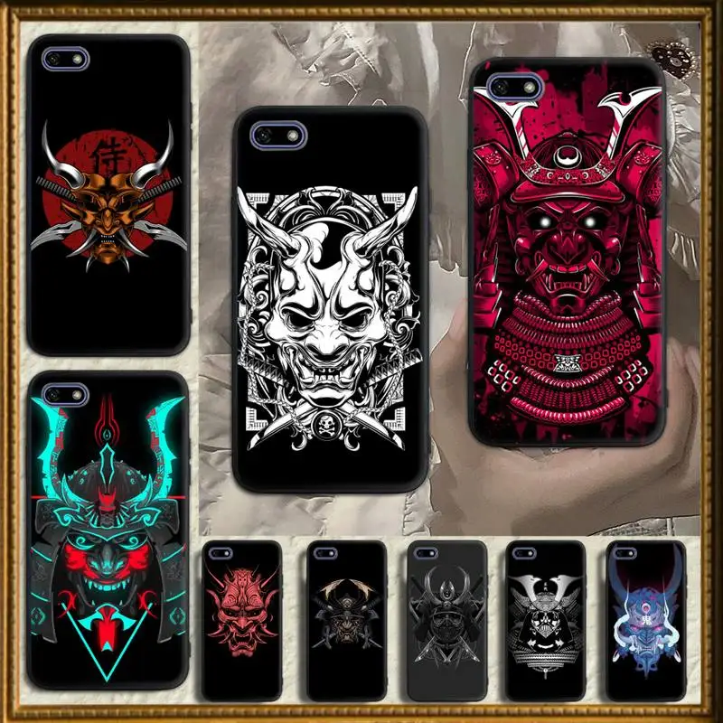 

Japanese samurai oni mask Soft Rubber Phone Case For Redmi 8A 9A 10X Note 8 8t 9 Pro Max 10 K20 K30 Pro Cover Soft Back