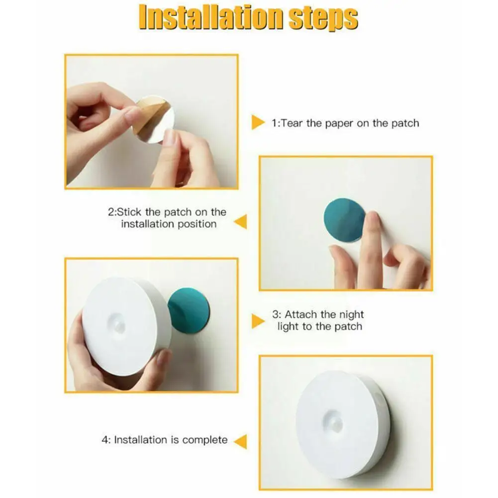 

Перезаряжаемый ночник с пассивным инфракрасным датчиком движения, настенный комнатный светильник для туалета, кабинета, гостиной, кухни, л...