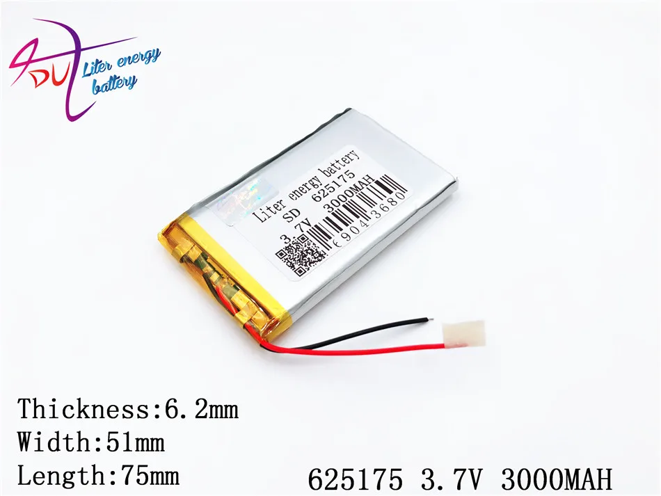 Best Battery Brand 3.7v 3000mah 625175 605075 Lithium Polymer With Board For Mp4 Mp5 Gps Digital Products | Электроника