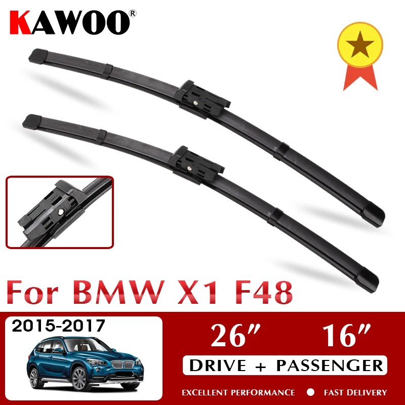 

KAWOO Wiper Car Wiper Blade Blades for BMW X1 F48 2015 - 2017 Windshield Windscreen Window Wash 26"+16" LHD RHD Auto Accessories