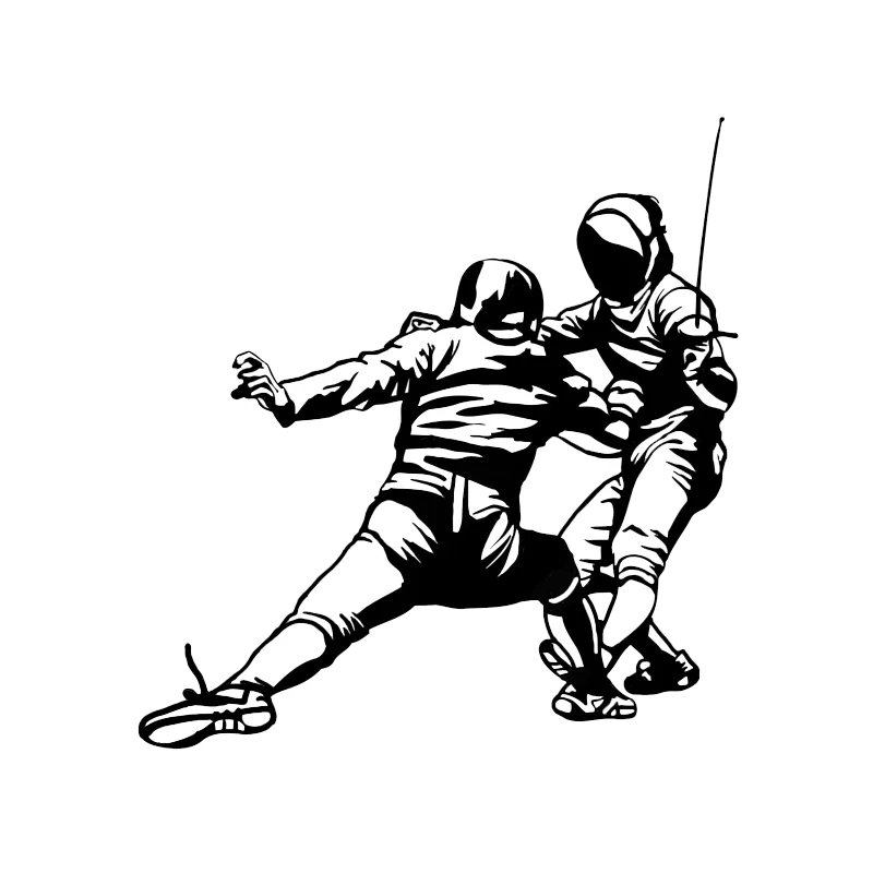 Стильные наклейки для автомобиля спортивного фехтования боевые силуэт ПВХ