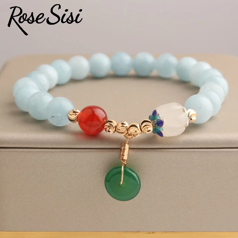 

Rose sisi Chinese style new fashion elegant charm bracelet for women elastic and elegant ladies bracelets jewelry friendship