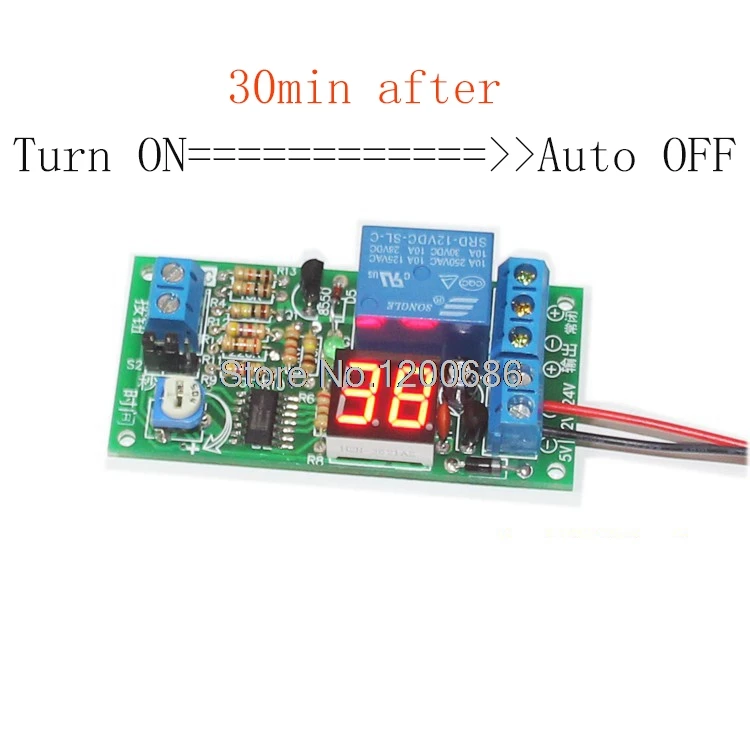 

12V Turn off 30 min after power supply timer relay Trigger delay relay with display delay relay 30 mini timer delay relay
