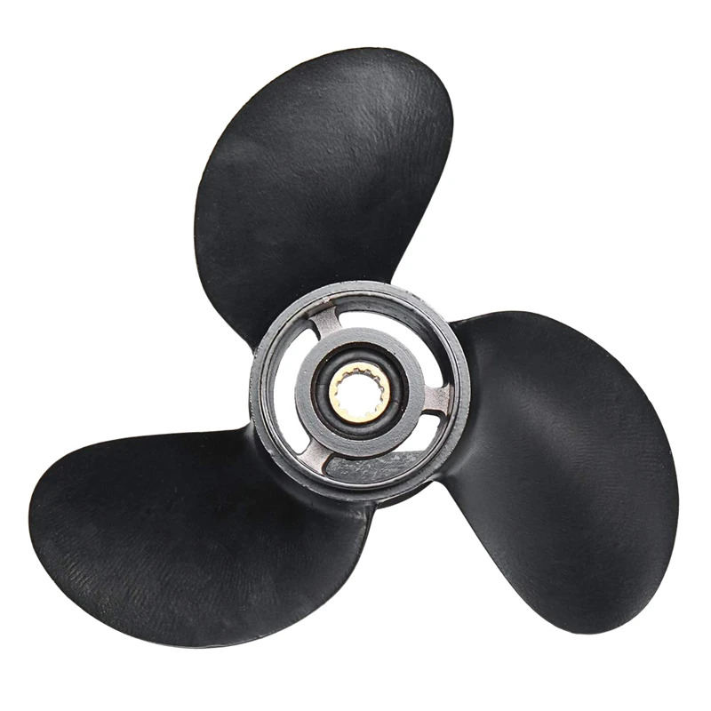 

Outboard Propeller 3B2W64517-1 8.5X9 Boat For Tohatsu Nissan-Mercury 8-9.8Hp Aluminum Alloy 3 Blades Black 12 Spline Tooths
