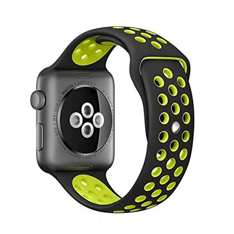 Мягкий силиконовый сменный Браслет для Apple Watch серии 1 2 3 дышащий ремешок iwatch 42 мм iwatch ремешок 38 мм ремешок