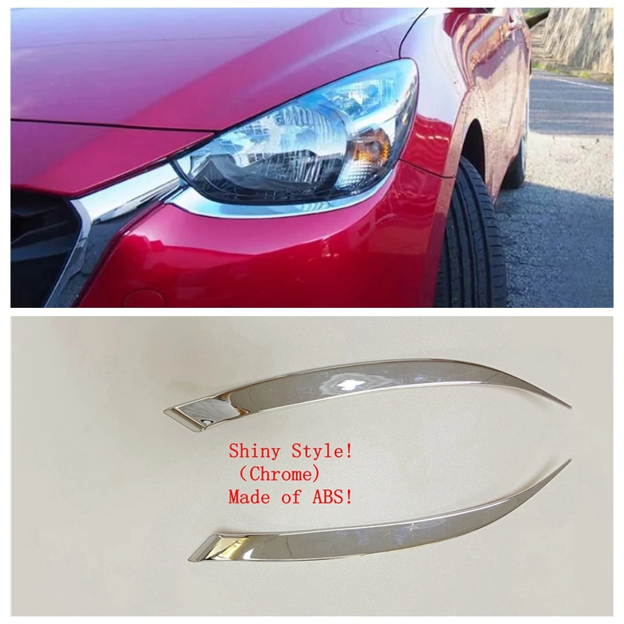Lapetus передние фары лампы для век брови полосы крышка отделка Подходит Mazda 2 Demio 2015