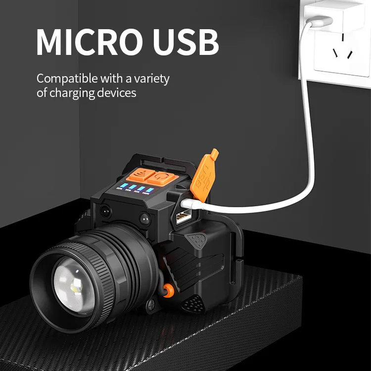 T6 LED Headlamp Sensor Headlight Rechargeable Ultra Bright Long Range Focusing Night Fishing Flashlight Outdoor White Light | Лампы и
