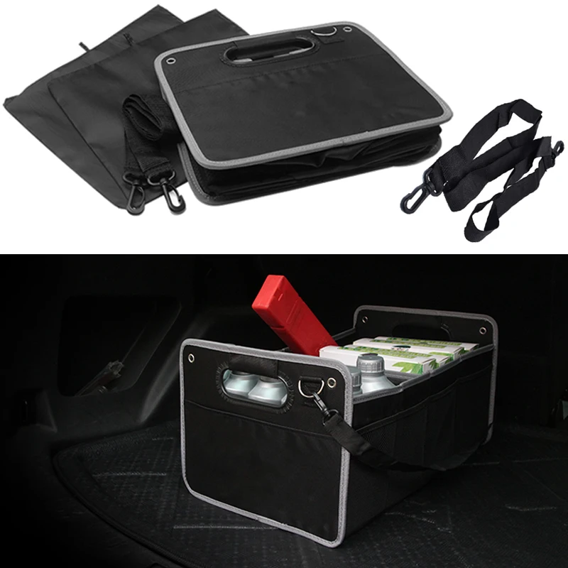 

Adjustable Folding Car Trunk Storage Box Tool Multi-Pocket Organizer Bag For Land Rover Range Rover Discovery 3 4 Freelander 2