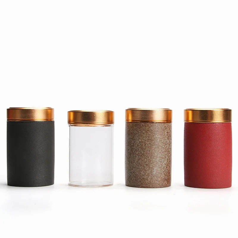 Стеклянная чайная коробка большая ретро-сумка японская металлическая